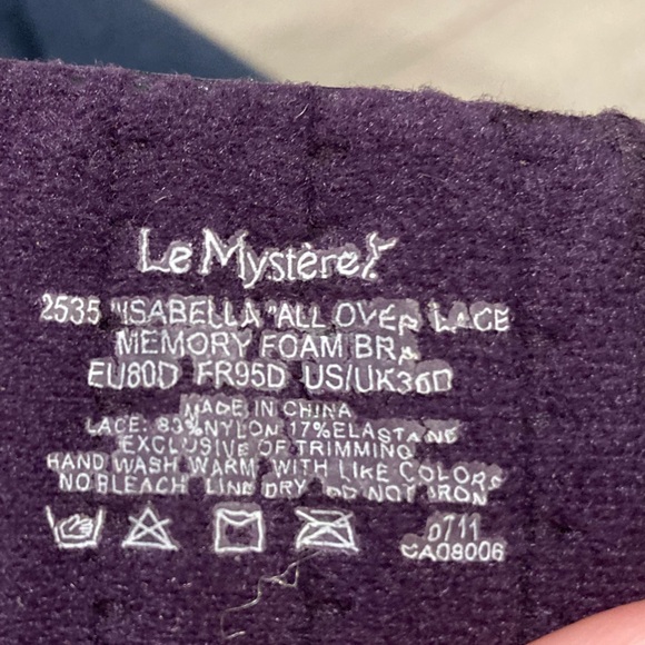 Le Mystere plum memory foam bra - Picture 4 of 4